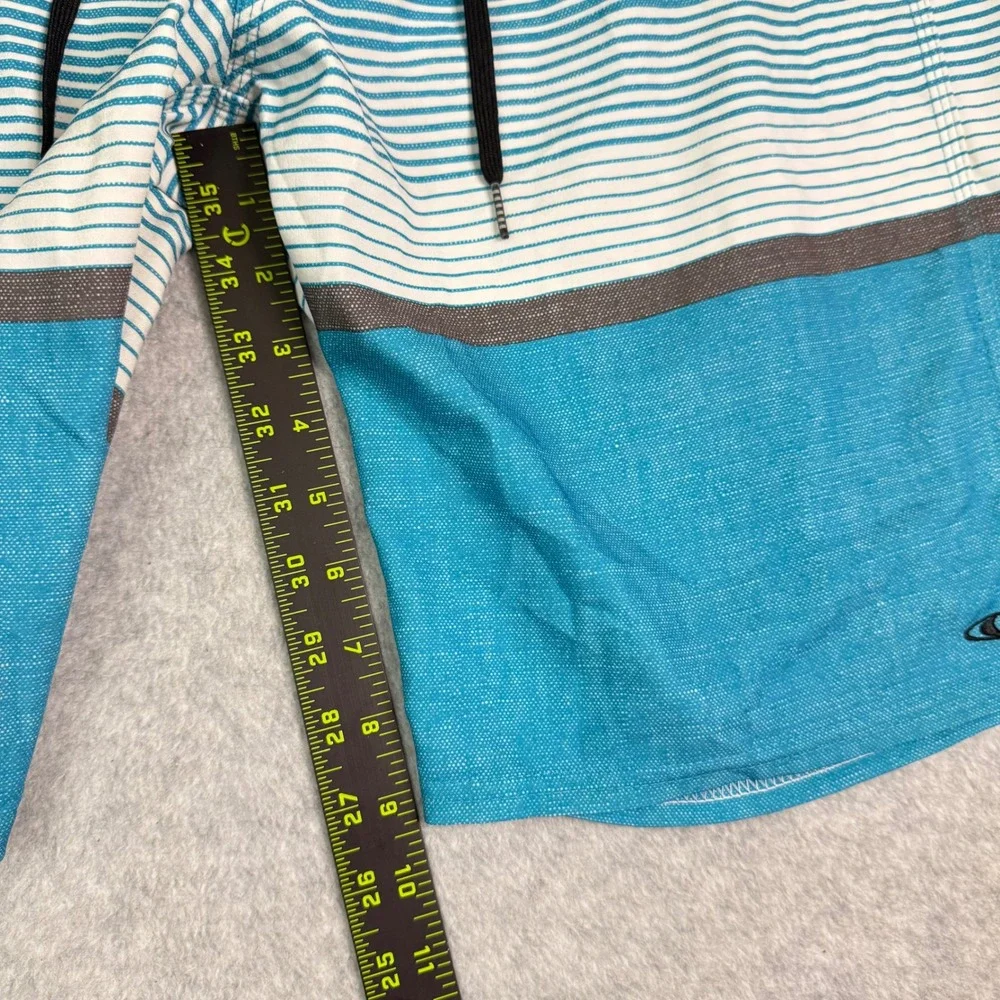 ONeill Mens Striped Board Shorts Blue Grey Size 31 Swim Trunks Cargo Pocket